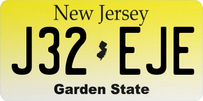NJ license plate J32EJE