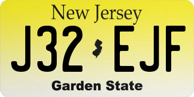 NJ license plate J32EJF