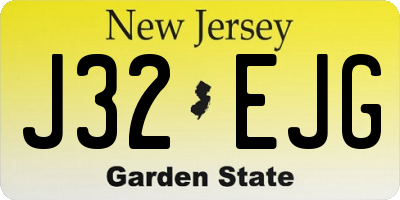NJ license plate J32EJG