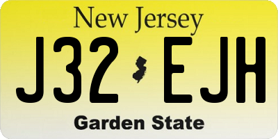 NJ license plate J32EJH