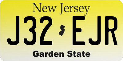 NJ license plate J32EJR