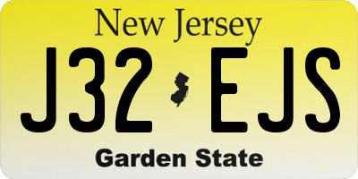 NJ license plate J32EJS