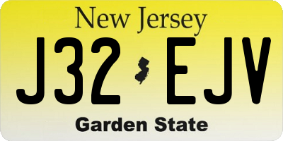 NJ license plate J32EJV