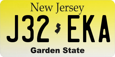 NJ license plate J32EKA