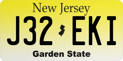 NJ license plate J32EKI