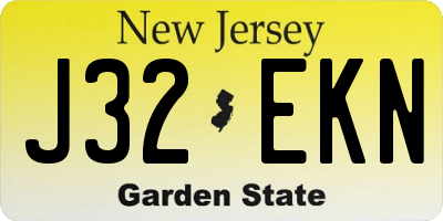 NJ license plate J32EKN