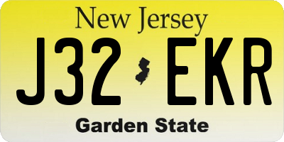 NJ license plate J32EKR