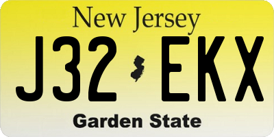 NJ license plate J32EKX