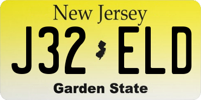 NJ license plate J32ELD