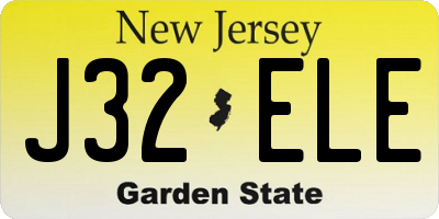 NJ license plate J32ELE