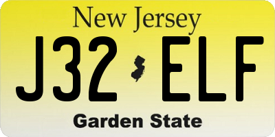 NJ license plate J32ELF