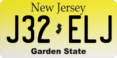 NJ license plate J32ELJ