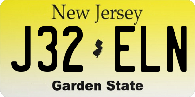 NJ license plate J32ELN