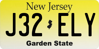 NJ license plate J32ELY