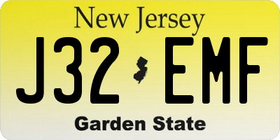 NJ license plate J32EMF