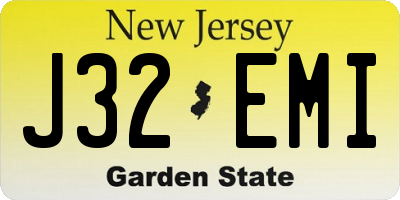 NJ license plate J32EMI