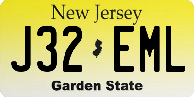 NJ license plate J32EML