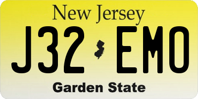 NJ license plate J32EMO