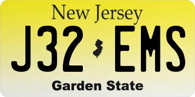 NJ license plate J32EMS