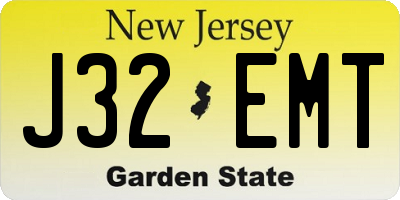 NJ license plate J32EMT