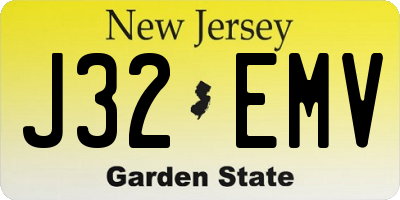 NJ license plate J32EMV