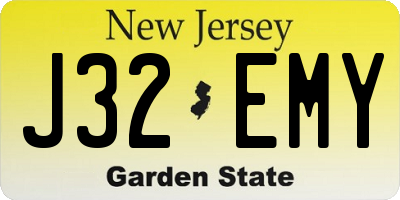 NJ license plate J32EMY