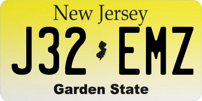 NJ license plate J32EMZ