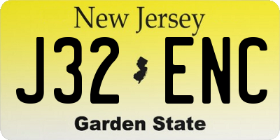 NJ license plate J32ENC
