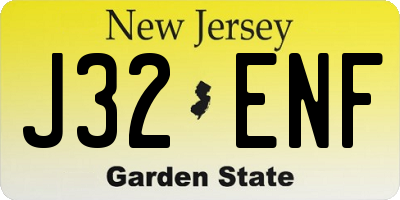 NJ license plate J32ENF