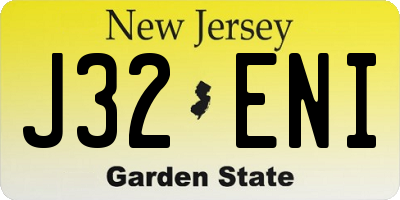 NJ license plate J32ENI