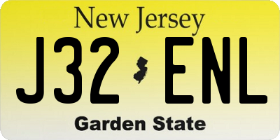 NJ license plate J32ENL