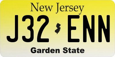 NJ license plate J32ENN