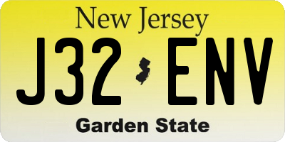 NJ license plate J32ENV