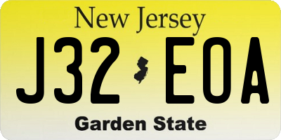 NJ license plate J32EOA