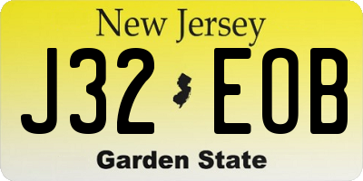 NJ license plate J32EOB