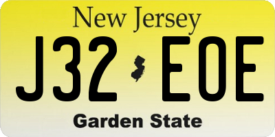 NJ license plate J32EOE