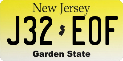 NJ license plate J32EOF