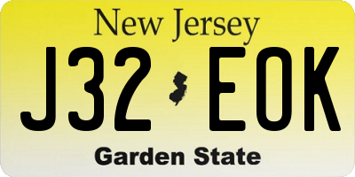NJ license plate J32EOK