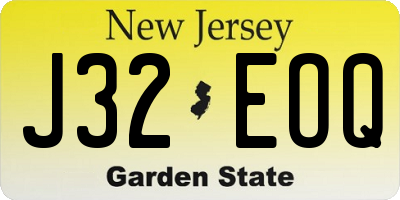 NJ license plate J32EOQ