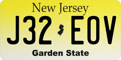 NJ license plate J32EOV
