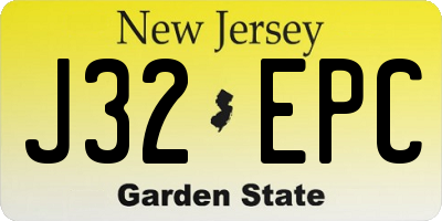 NJ license plate J32EPC