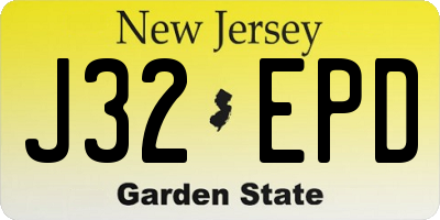 NJ license plate J32EPD