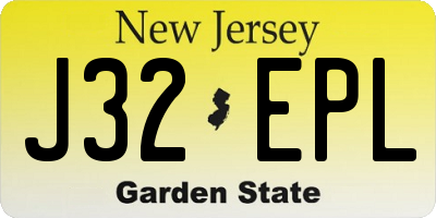 NJ license plate J32EPL