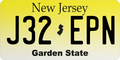 NJ license plate J32EPN