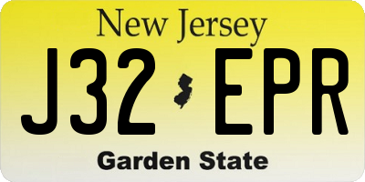 NJ license plate J32EPR
