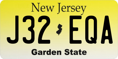 NJ license plate J32EQA