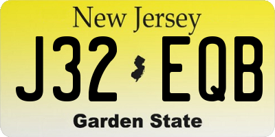 NJ license plate J32EQB