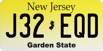 NJ license plate J32EQD