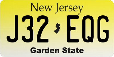 NJ license plate J32EQG