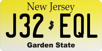 NJ license plate J32EQL